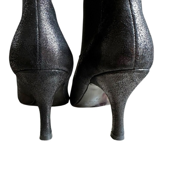 Janet & Janet Black Shiny Leather Pointy Toe Ankle Boots Size EU 39 - Picture 8 of 11